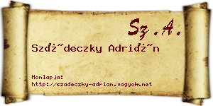 Szádeczky Adrián névjegykártya